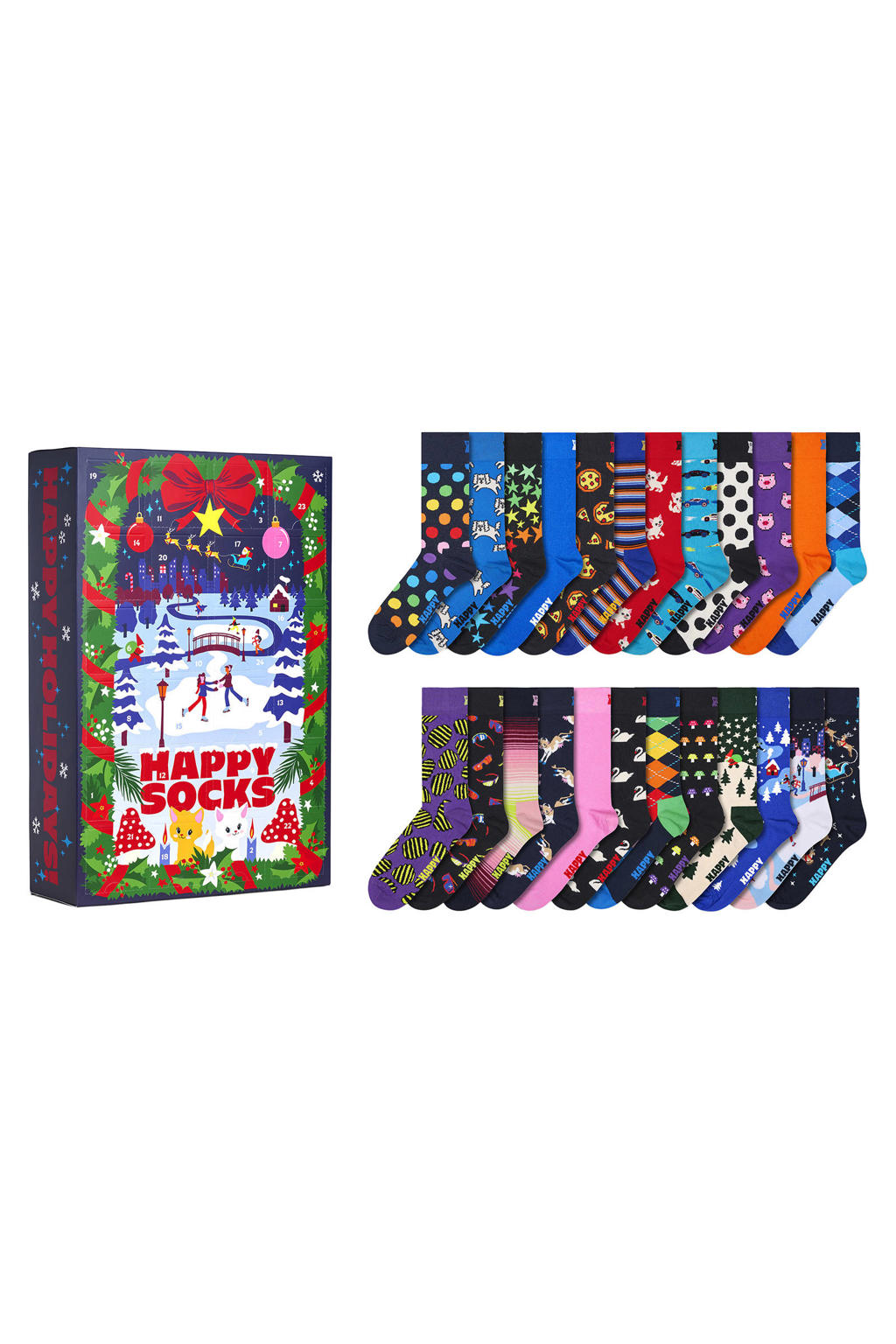 Happy Socks giftbox sokken adventskalender - multi (set van 24)