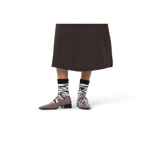 Happy Socks huissokken Fluffy Zebra zwart/wit afbeelding