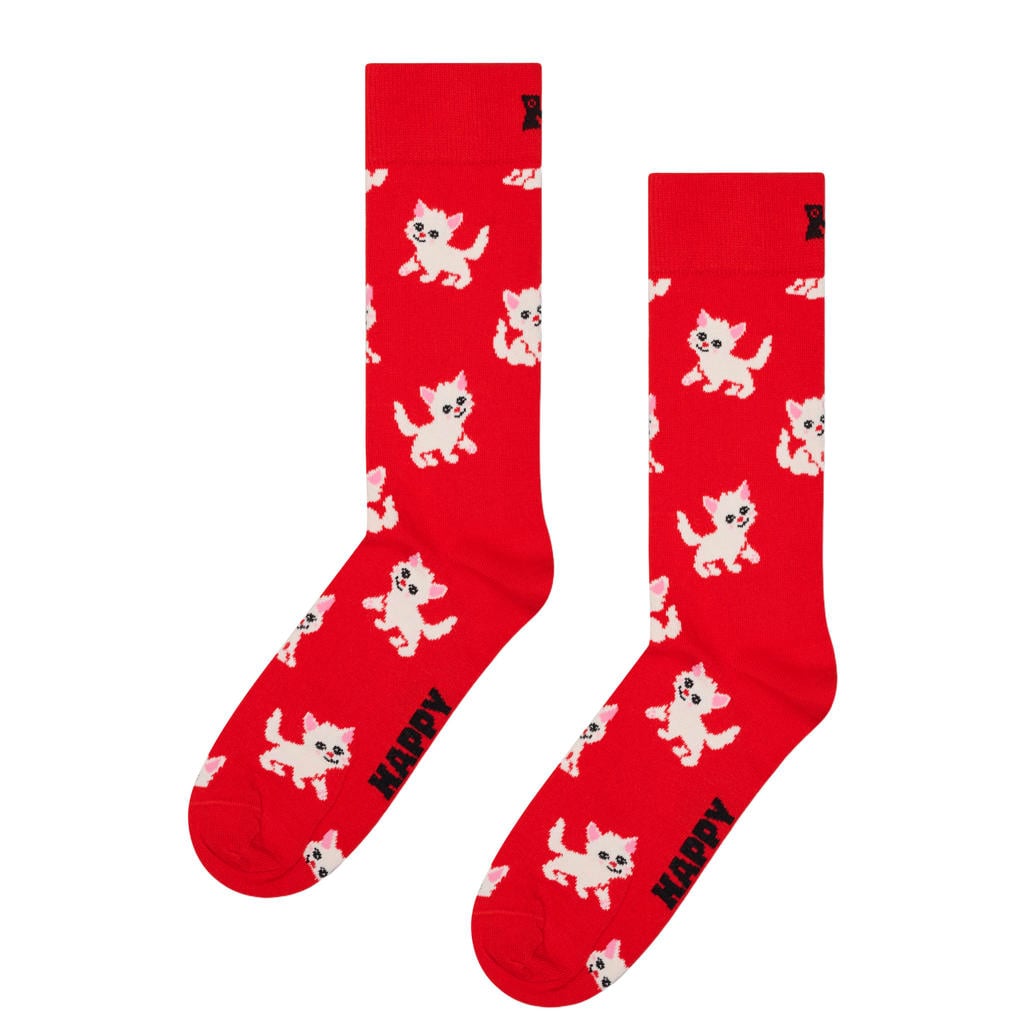 Happy Socks sokken Kitten rood
