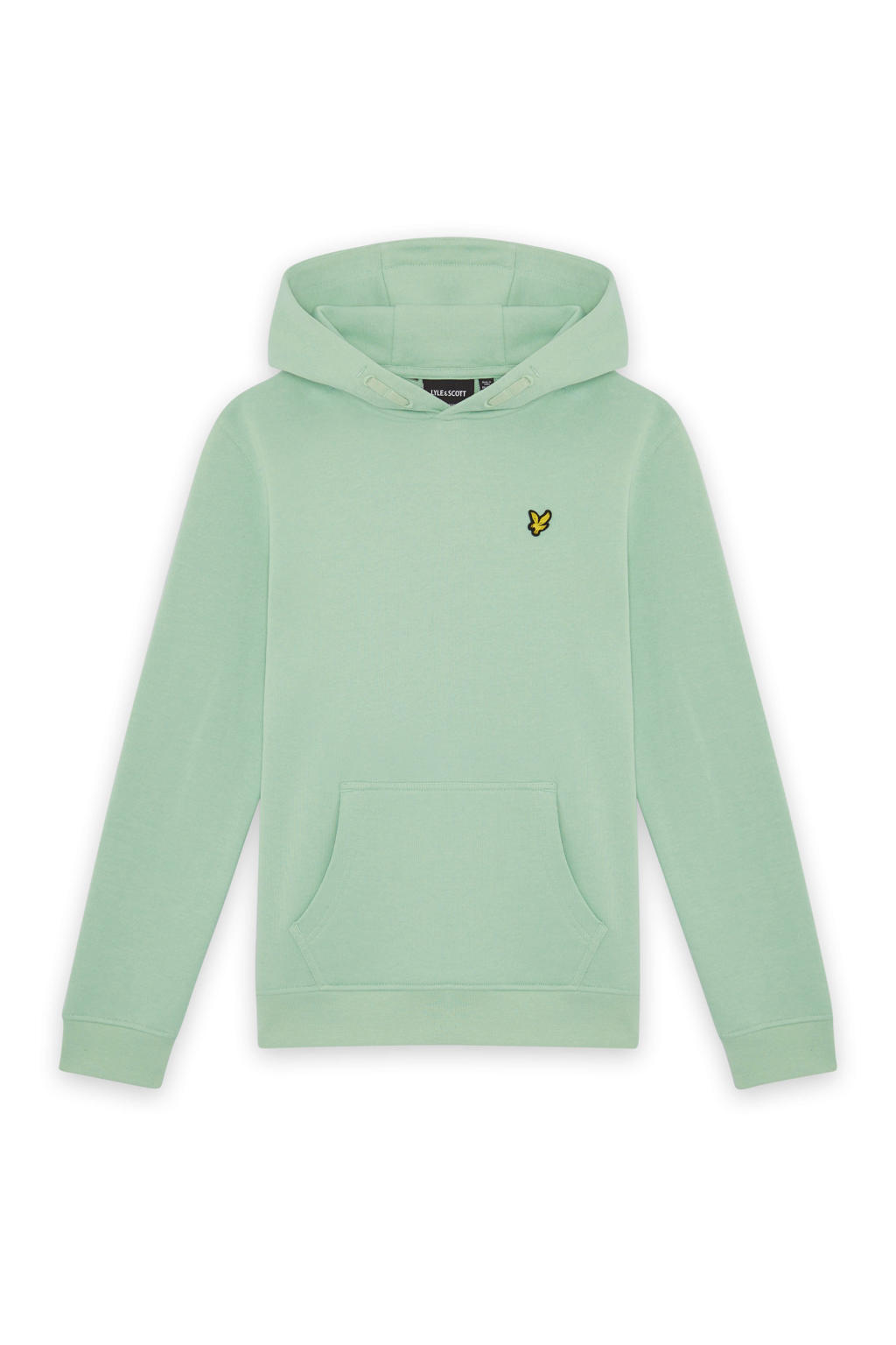 Mintgroene jongens Lyle & Scott hoodie van sweat materiaal met effen, lange mouwen en capuchon
