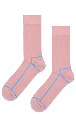 sokken Contrast Stripe roze