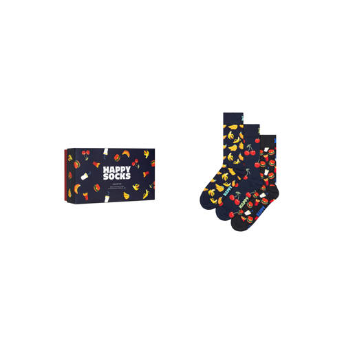 Happy Socks giftbox sokken Food - set van 3 donkerblauw afbeelding