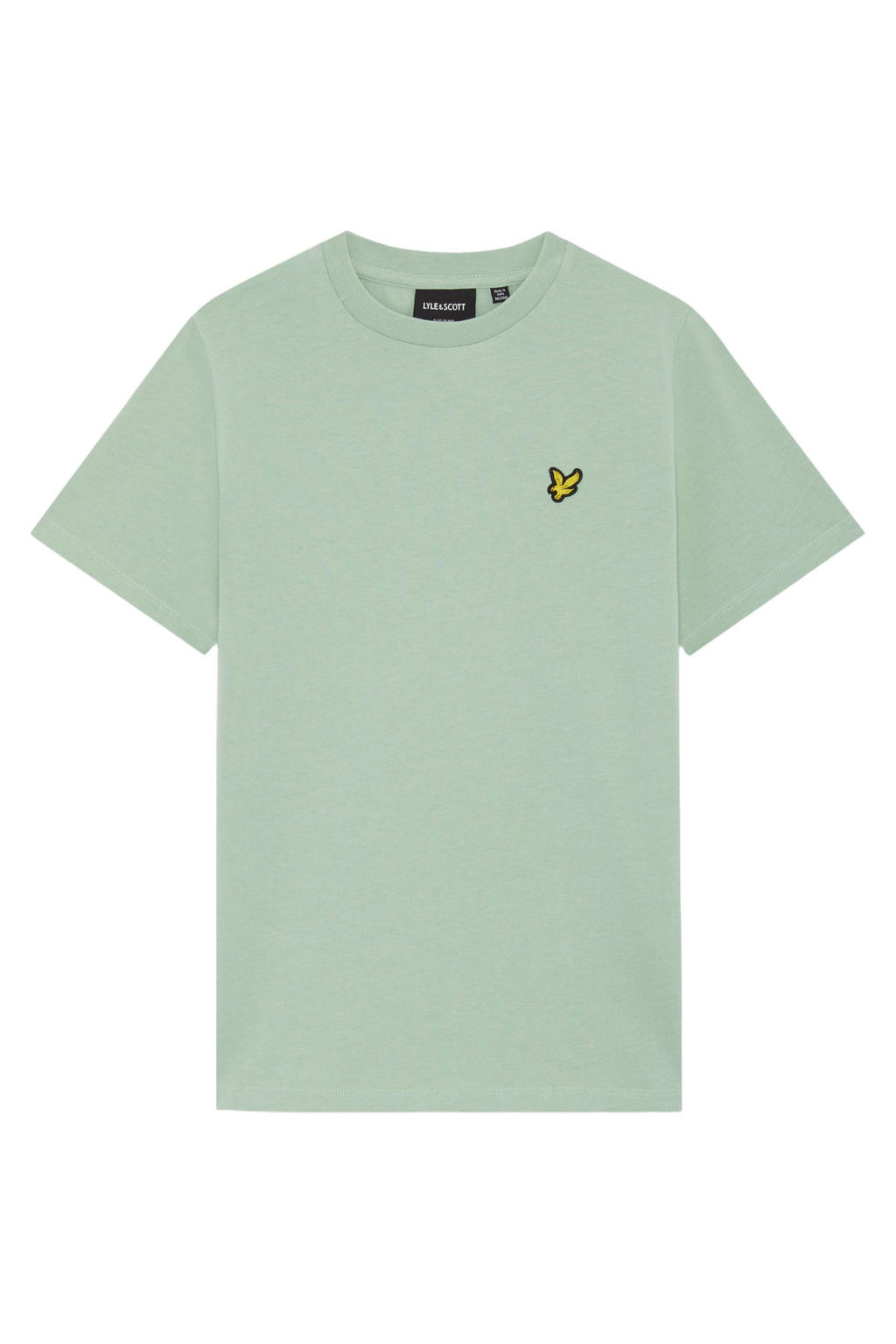 Groene jongens Lyle & Scott T-shirt van katoen met effen, korte mouwen en ronde hals