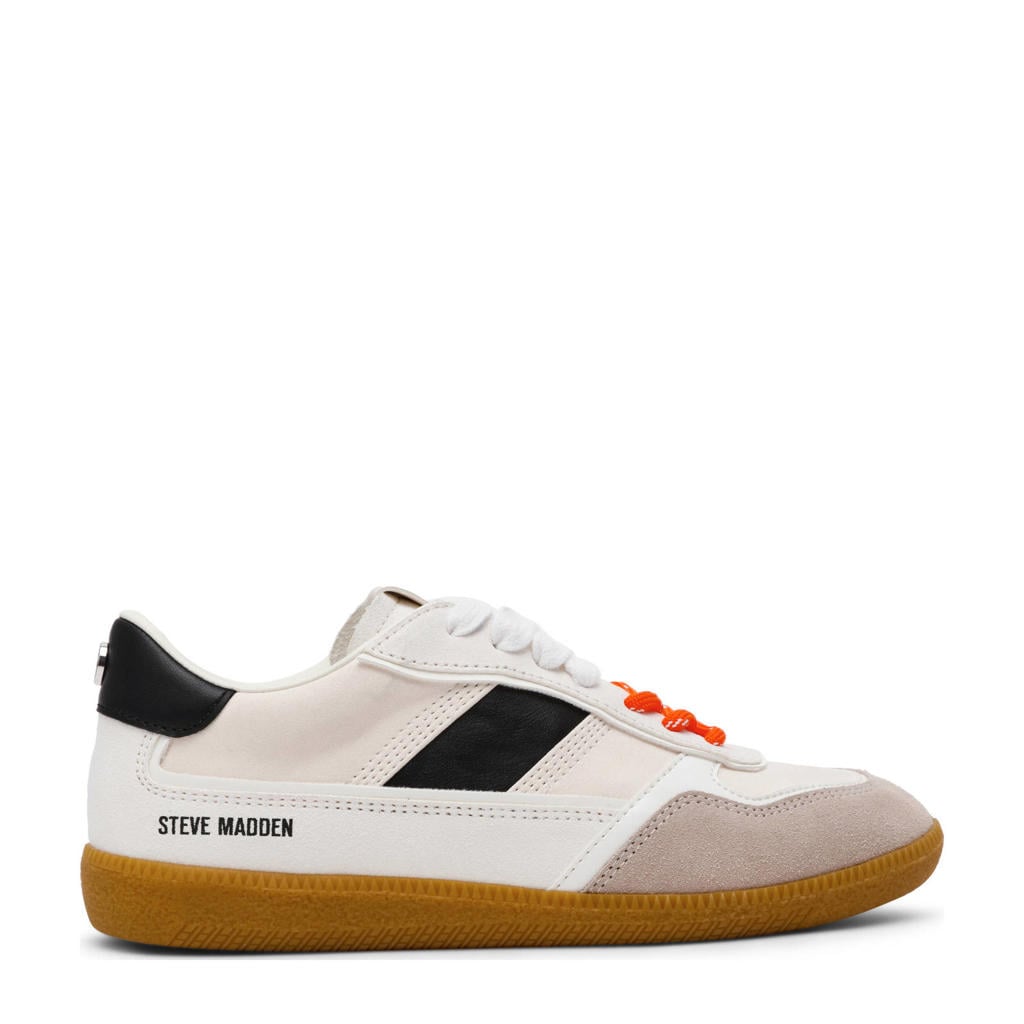 Wit en zwarte dames Steve Madden Augustine suède sneakers met veters