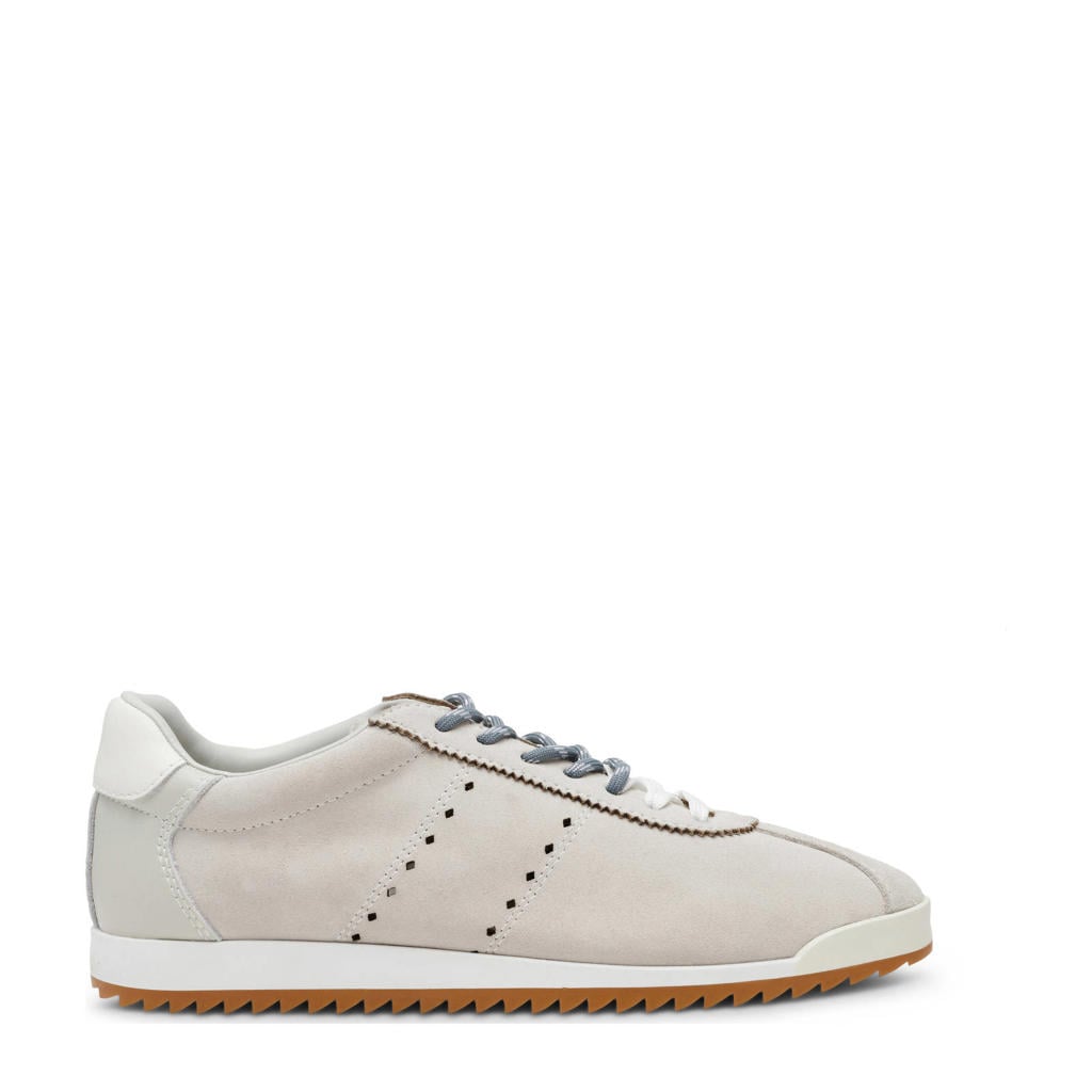 Lichtgrijze dames Steve Madden Mirage-SM suède sneakers met veters