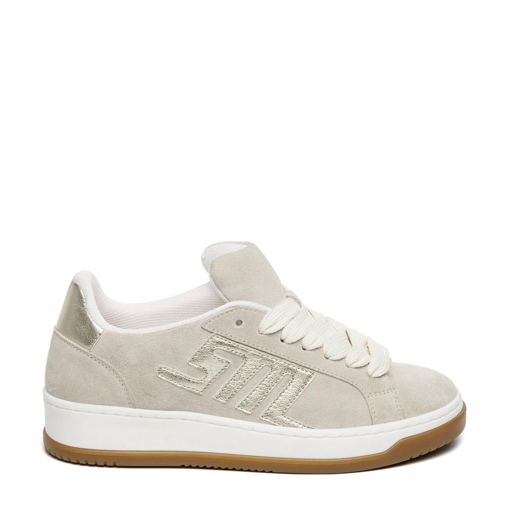 Beige dames Steve Madden Alysha suède sneakers met veters