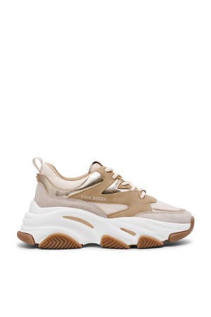 Progressive chunky leren sneakers beige/goud