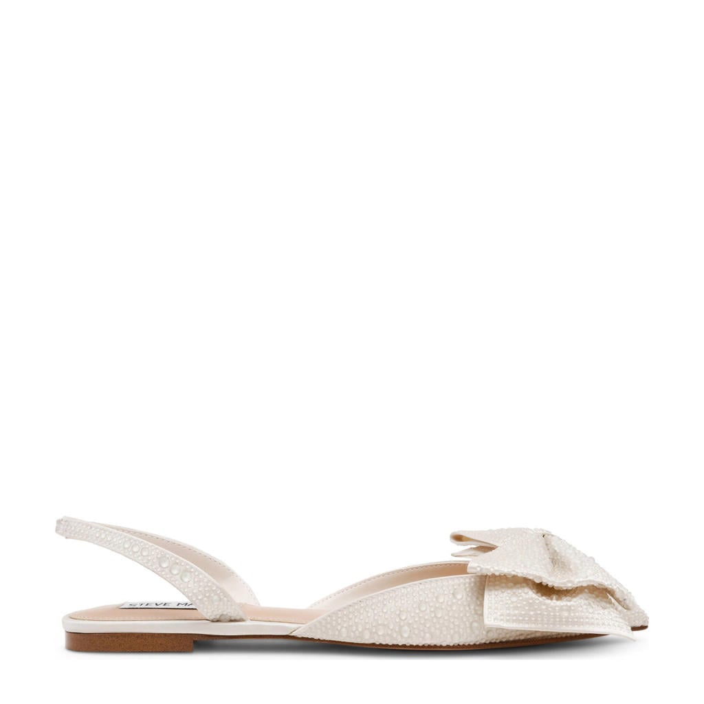 Ecru dames Steve Madden Cardi slingback loafers met strass
