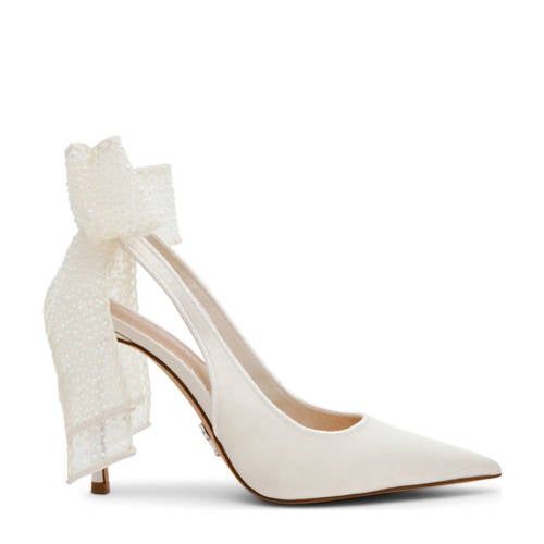 Steve Madden Teacup-P satijnen slingback pumps met strik ivoor