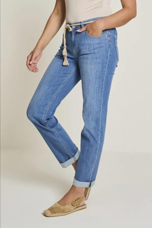 high waist loose fit jeans medium blue denim
