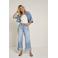 Para Mi Mira (turnup) high waist cropped jeans light blue denim