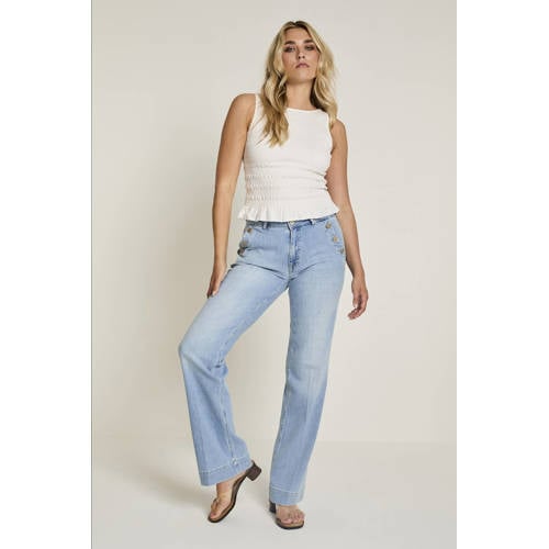 Para Mi high waist straight leg jeans light blue denim afbeelding