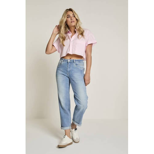 Para Mi high waist loose fit jeans light blue denim afbeelding