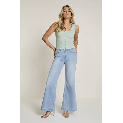 Para Mi high waist flared jeans light blue denim afbeelding