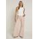 Para Mi denim high waist flared broek lichtroze