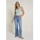 Para Mi high waist straight leg jeans medium blue denim