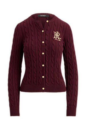 gebreid vest donkerrood met kabels