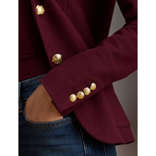 Lauren Ralph Lauren getailleerde blazer donkerrood afbeelding