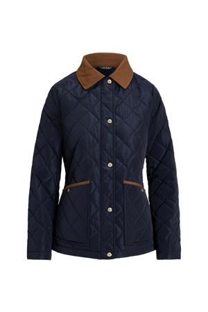 gewatteerde jas donkerblauw