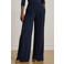 Lauren Ralph Lauren denim Wide leg regular waist pantalon donkerblauw