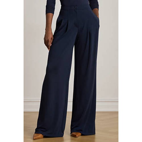 Lauren Ralph Lauren denim Wide leg regular waist pantalon donkerblauw afbeelding