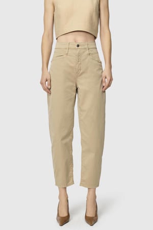 barrel regular waist broek zand