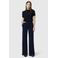 MAC wide leg regular waist broek donkerblauw