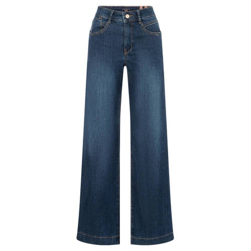 MAC high waist wide leg jeans wide leg jeans dark blue denim afbeelding