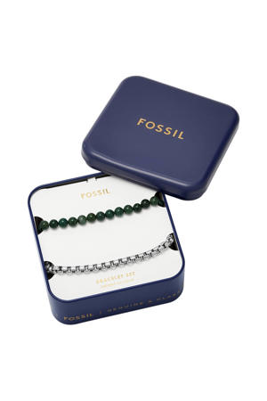 giftbox armband - zilverkleurig (set van 2)