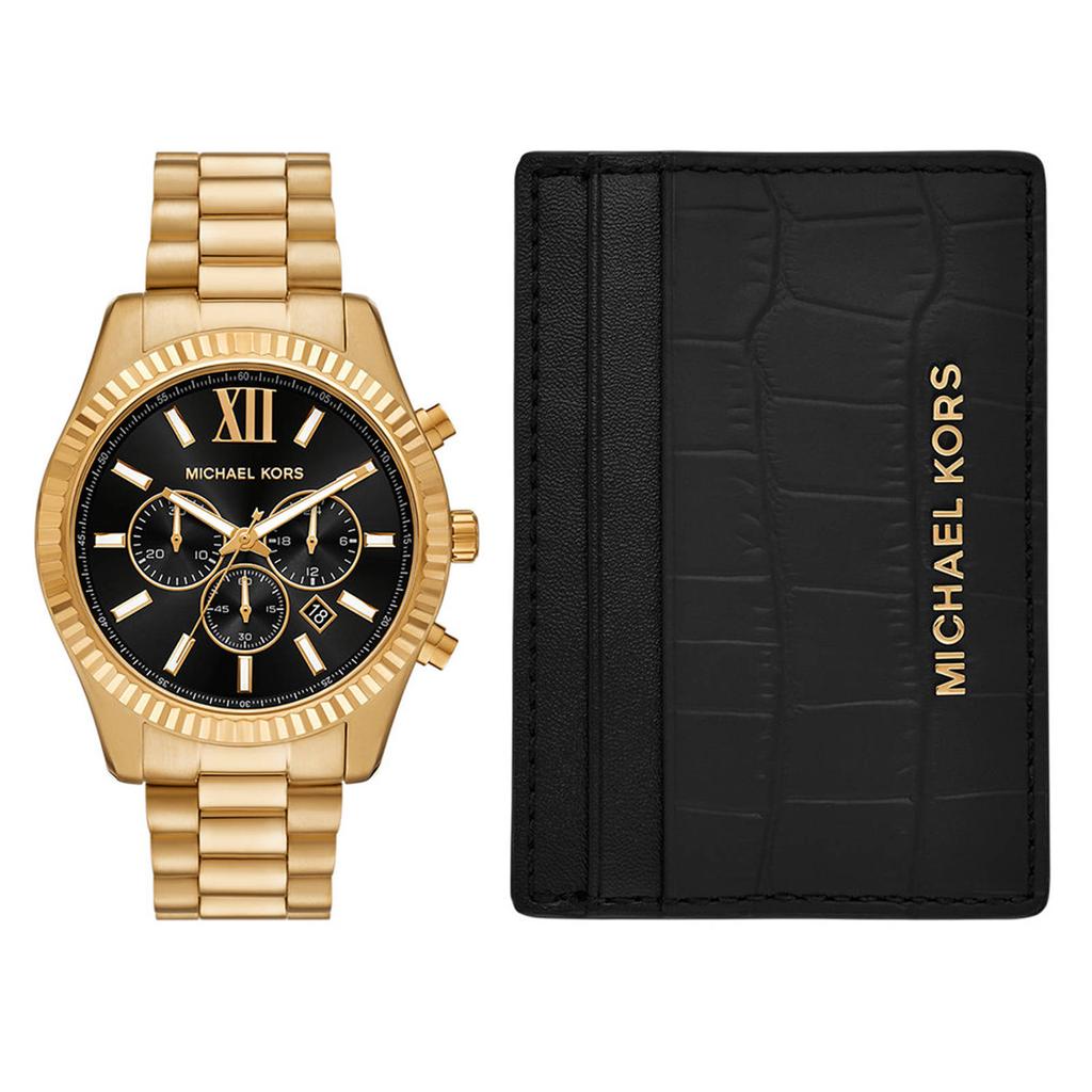 Michael Kors giftbox horloge + pasjeshouder MK9245SET goudkleurig