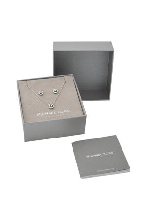 giftbox oorbellen + ketting MKC1839SET zilverkleurig