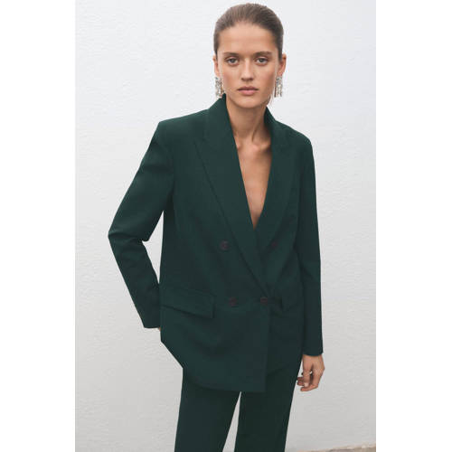 Mango regular blazer donkergroen afbeelding