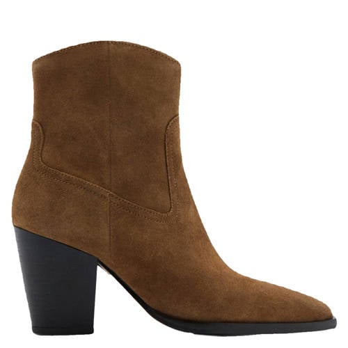Mango suède cowboylaarzen cognac afbeelding