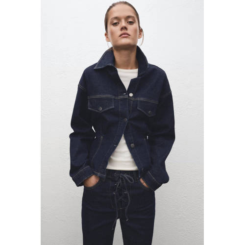Mango denim spijkerjas dark blue denim afbeelding