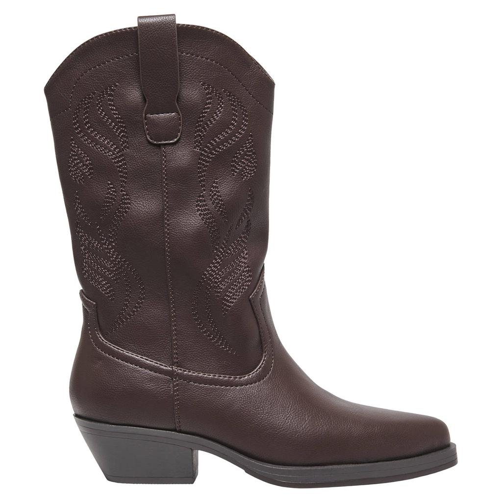 Bruine dames ONLY ONLBronco cowboylaarzen van imitatieleer
