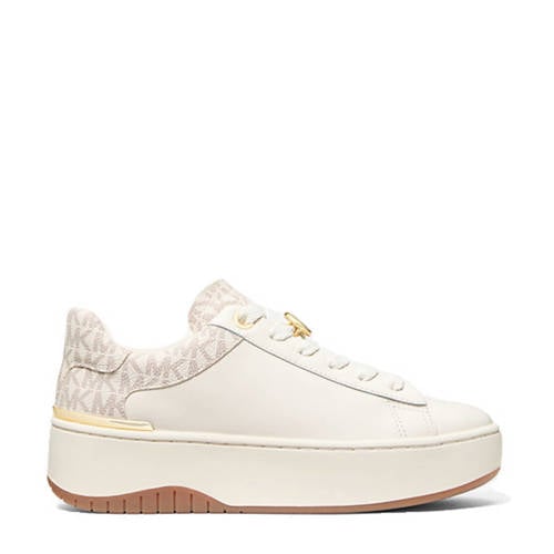 Michael Kors Dottie lace up leren sneakers ecru/beige afbeelding