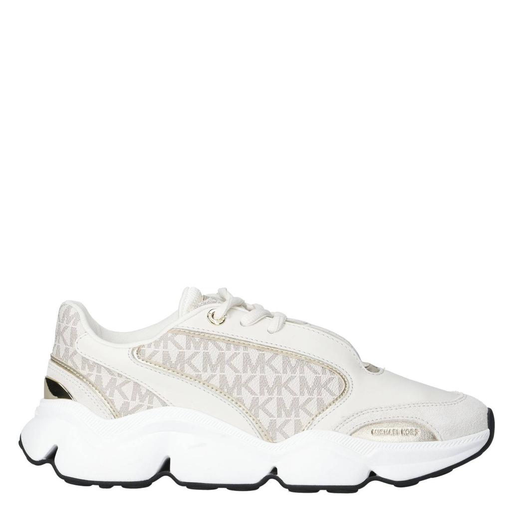 Beige dames Michael Kors Renny trainer chunky sneakers van imitatieleer met veters