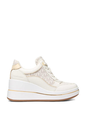Emmy wedge trainer leren sneakers ecru