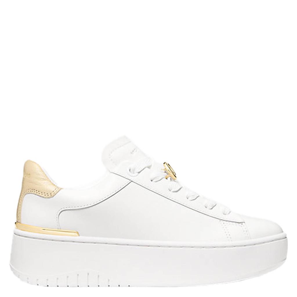 Witte dames Michael Kors Dottie lace up leren sneakers met veters