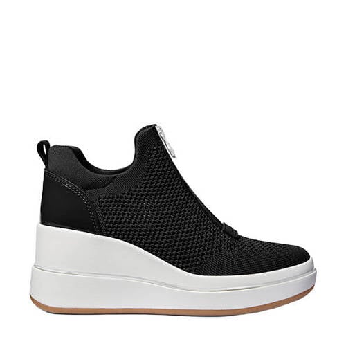 Michael Kors Emmy wedge zip slip on sneakers zwart afbeelding