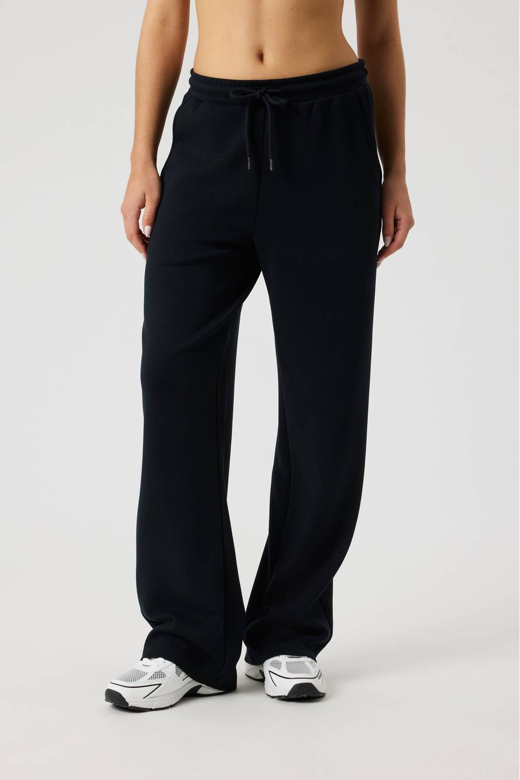 Zwarte dames Björn Borg joggingbroek van modal met regular fit, regular waist en effen