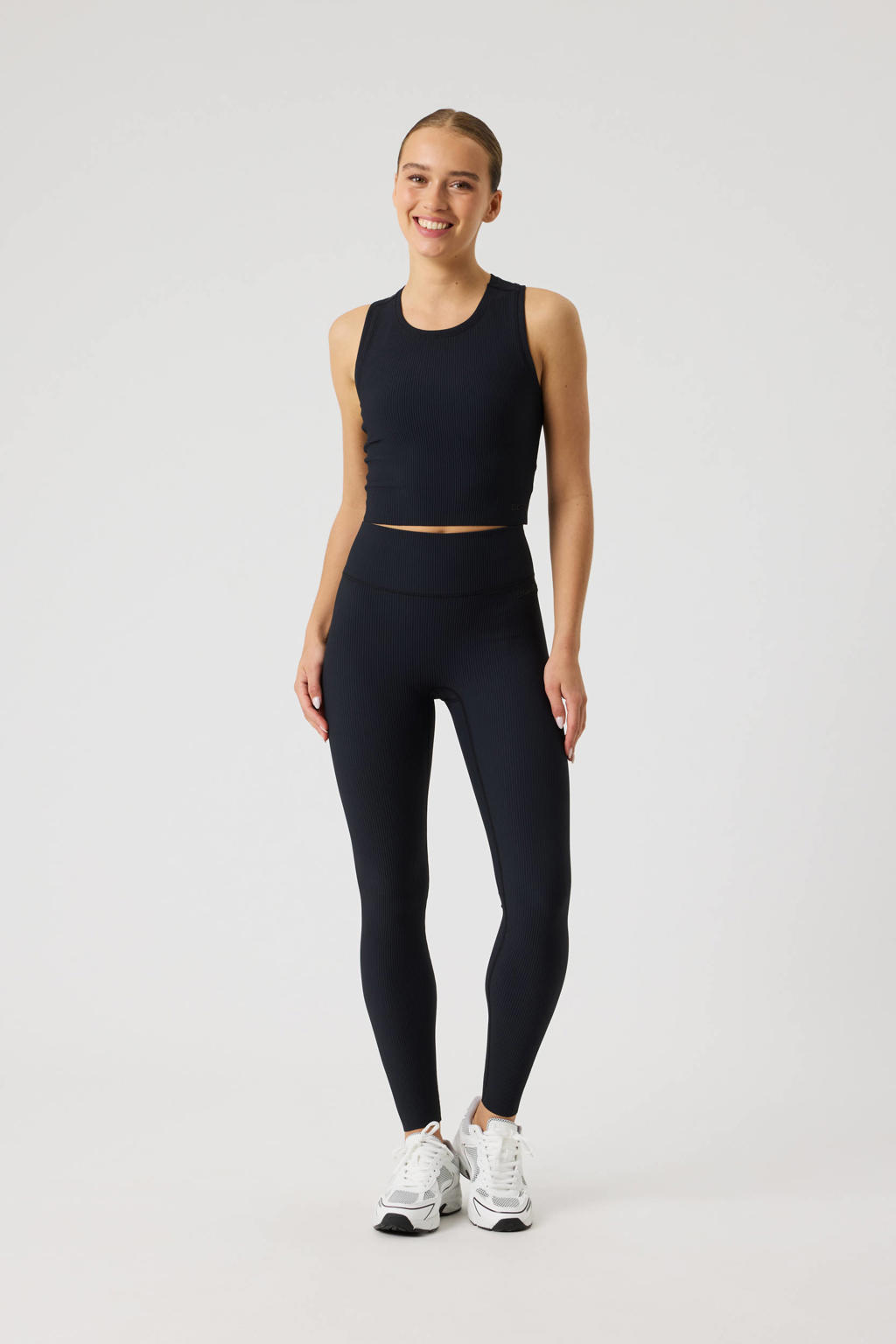 Zwarte dames Björn Borg sportlegging van polyamide met slim fit, regular waist en effen