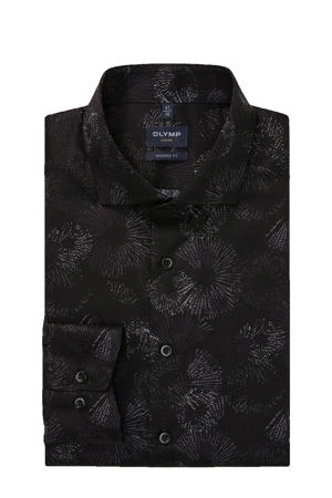 getailleerd casual overhemd zwart