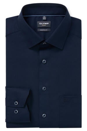 getailleerd casual overhemd donkerblauw