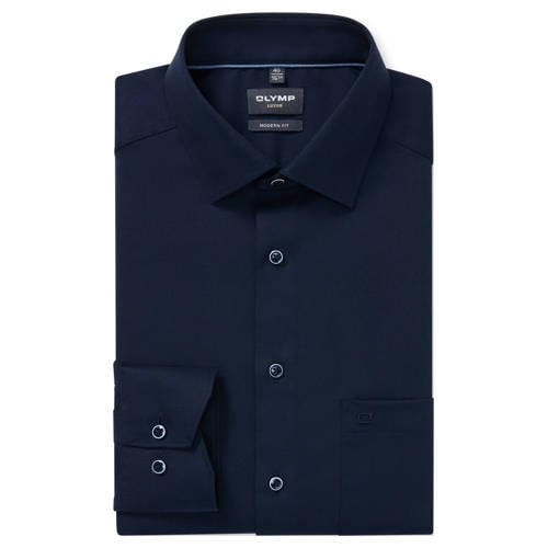 Olymp getailleerd casual overhemd donkerblauw afbeelding