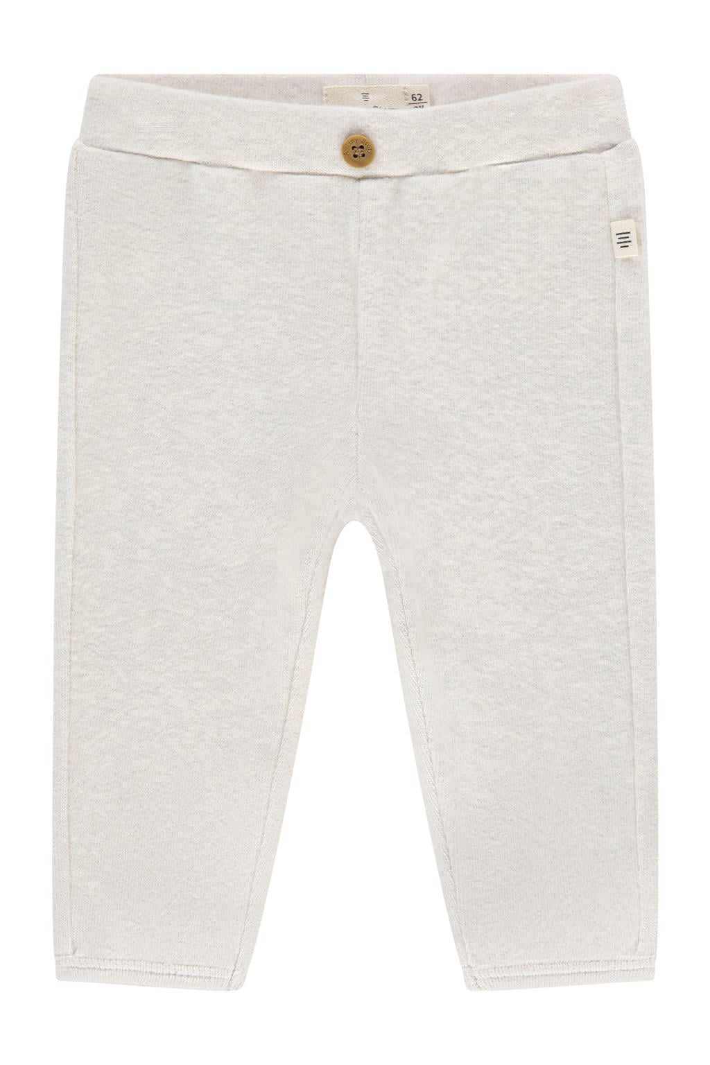 Ecru jongens en meisjes A Tiny Story casual broek van katoen met elastische tailleband en effen