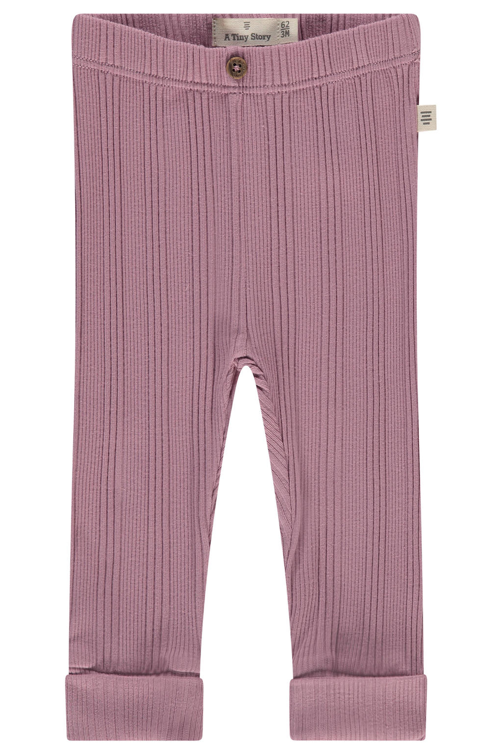 Paarse meisjes A Tiny Story casual broek van katoen met regular waist, elastische tailleband en effen