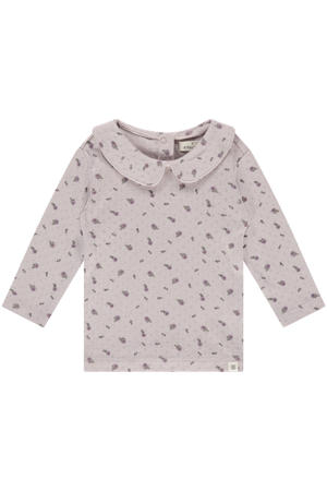 gebloemde longsleeve paars