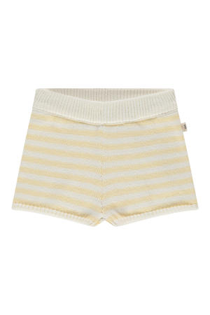 regular waist gestreepte casual short fijn gebreid lichtgeel