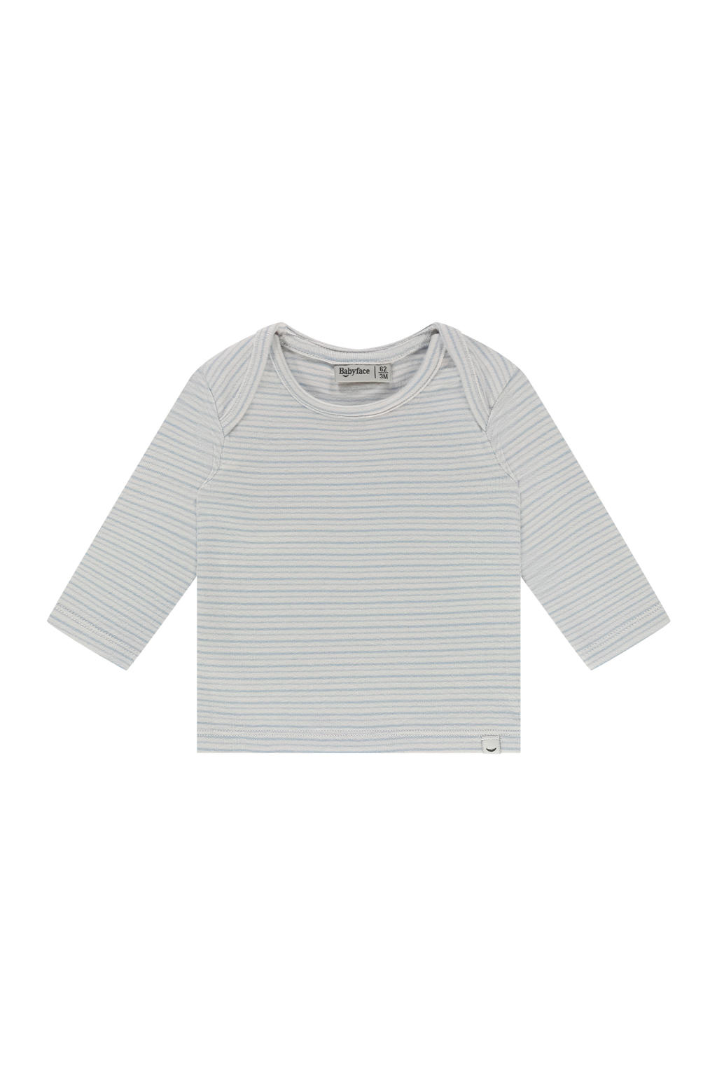 Blauwe jongens Babyface gestreepte longsleeve van stretchkatoen met lange mouwen en ronde hals